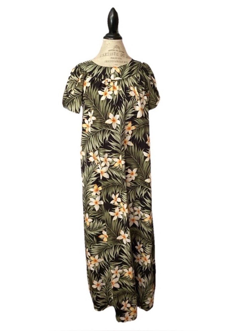 Hilo Hattie Wom S Tropical Plumeria Floral Maxi Dress Back Zip-Hawaii-GORGEOUS!